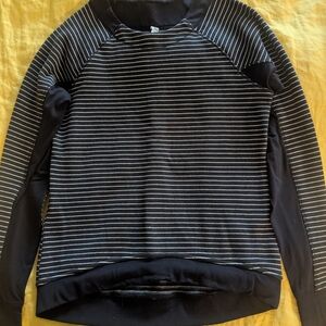Lululemon Women's Black and White Striped Sweater